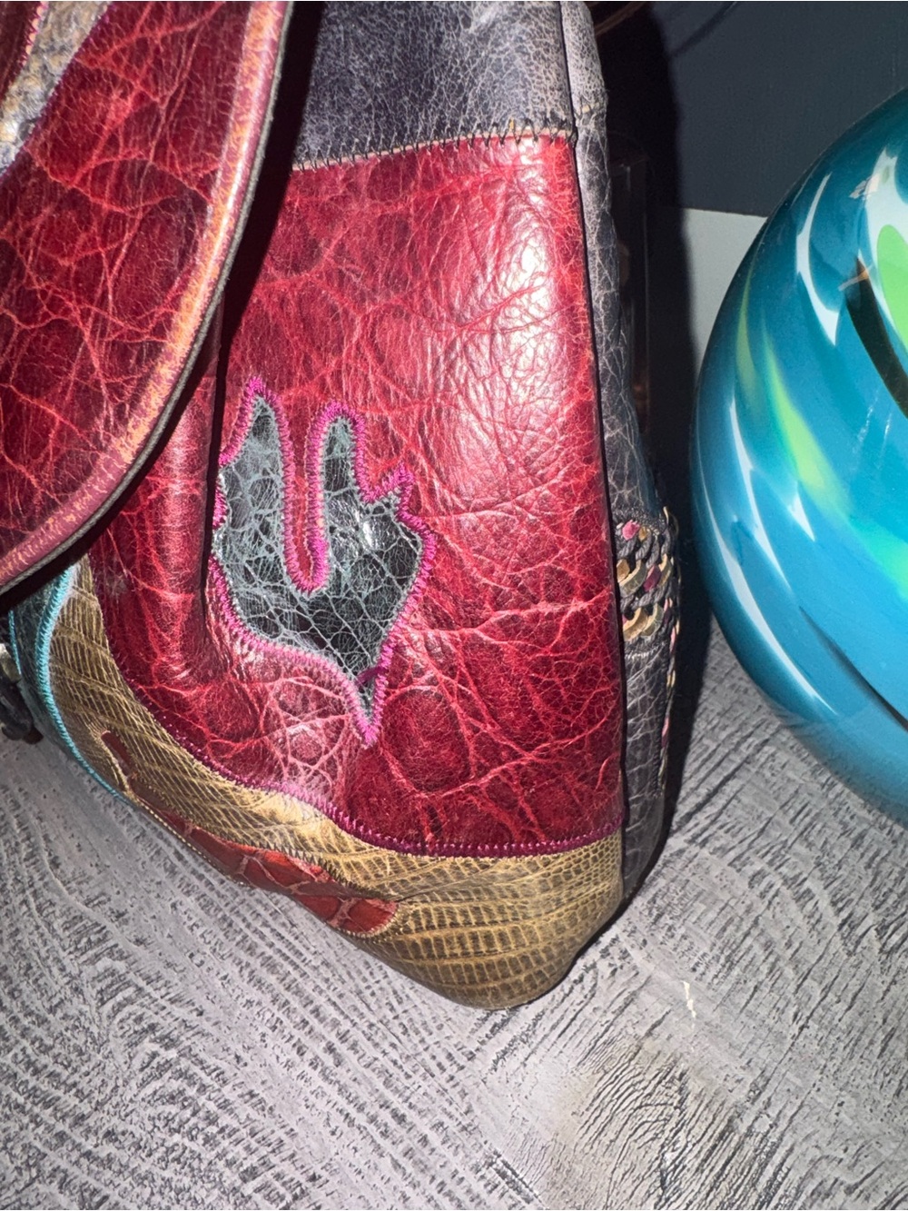 Sharif Multicolor Beautifully Designed Patchwork Leather Shoulder Bag - Picture 3 of 14